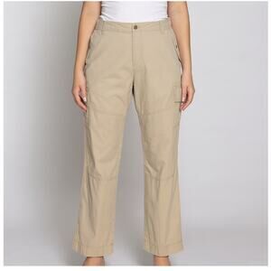American Living Cream Beige Straight Leg Cargo Pants Women’s Size 14